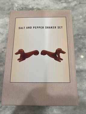 Dachshund Dog Salt and Pepper Shaker Set - Brown